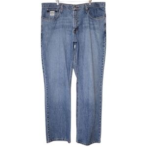 Cinch Up Men's Relaxed Fit Blue Denim White Label Casual Jeans Sz 42×36